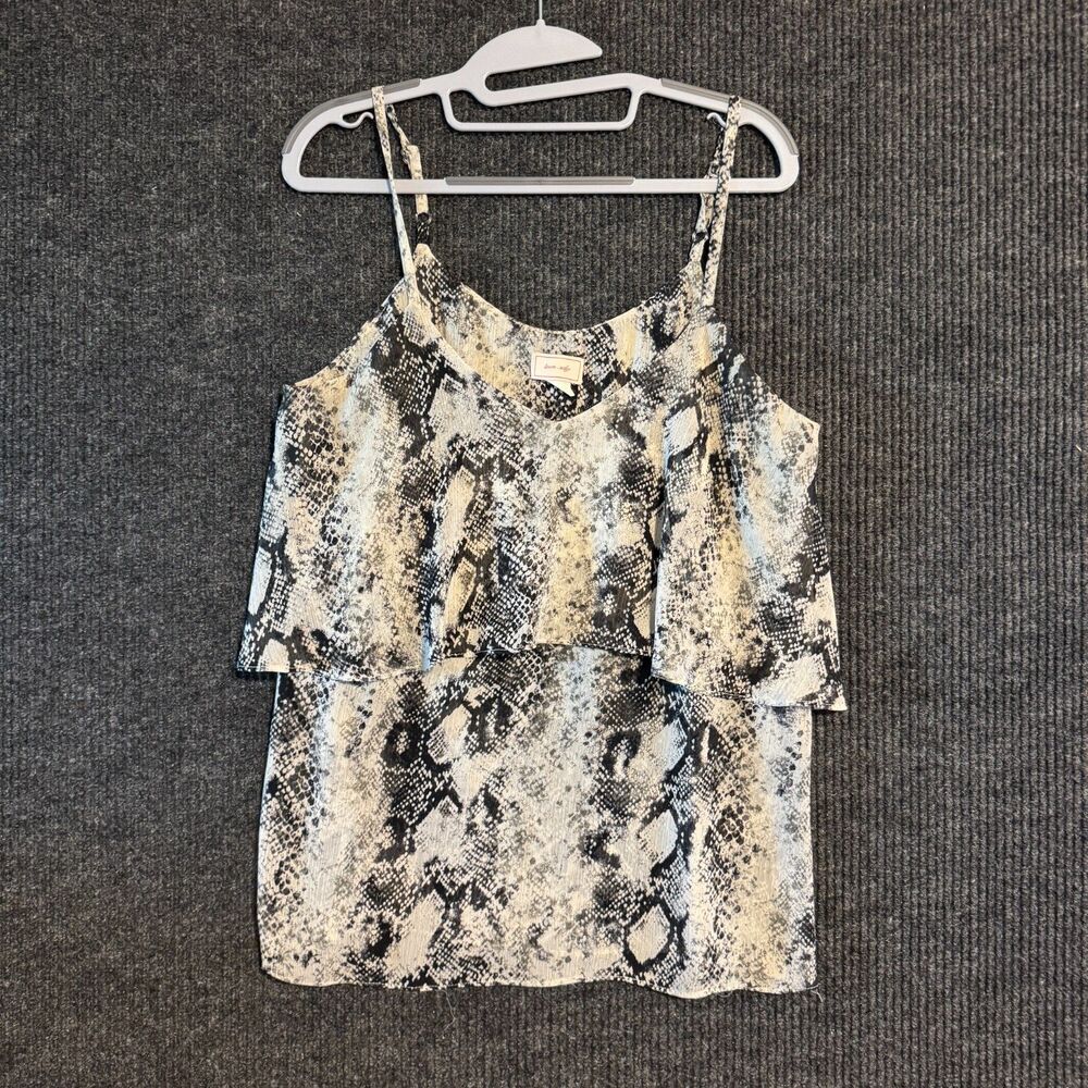 love ady Snakeskin Print Tiered Strappy Blouse Size L